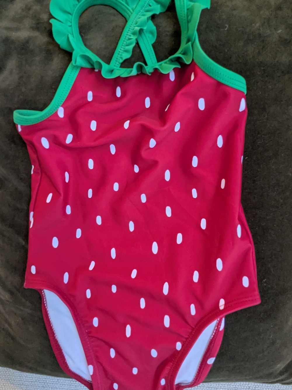 Old Navy Kids Strawberry-Print One-Piece Swimsuit in Red and Green